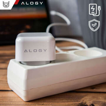 Ładowarka sieciowa szybka 35W 2x USB-C USB typ C PD do iPhone Alogy 2-portowa kostka Biała