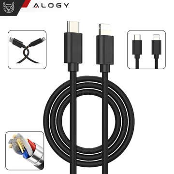 Ładowarka sieciowa szybka do iPhone USB-C PD 20W + Kabel USB-C - Lightning 1m Czarny