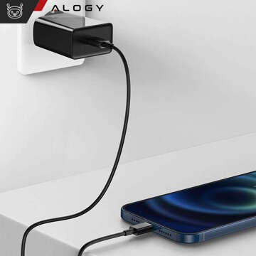 Ładowarka sieciowa szybka do iPhone USB-C PD 20W + Kabel USB-C - Lightning 1m Czarny