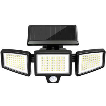 Lampa solarna Alogy 3w1 LED SMD Zewnętrzna z czujnikiem ruchu i zmierzchu duża 3 panele czarna