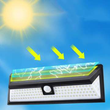 Lampa solarna LED SMD 190 Alogy Solar Lamp zewnętrzna ścienna na energię słoneczną czujnik ruchu