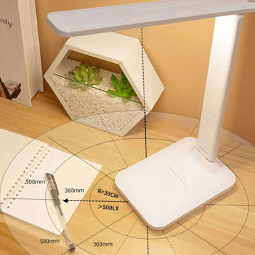 Lampka biurkowa LED lampa kreślarska na biurko szkolna stojak uchwyt na telefon z panel dotykowy bezprzewodowa Biała