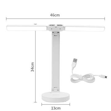 Lampka lampa podwójna LED biurkowa stojąca na biurko Alogy z akumulatorem szkolna kreślarska Biała