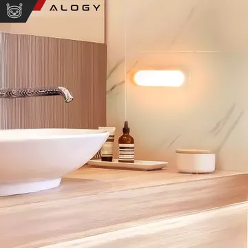 Lampka nocna Alogy Sensor Lamp z czujnikiem ruchu 14cm lampa szafkowa biurkowa na magnes Biała