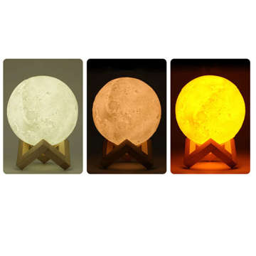 Lampka nocna Świecący Księżyc Lampa 3D Moon Light 8cm