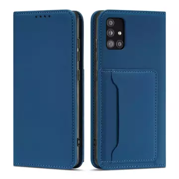 Magnet Card Case etui do Samsung Galaxy A13 5G pokrowiec portfel na karty kartę podstawka niebieski