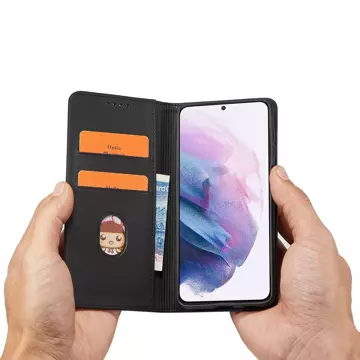 Magnet Card Case etui do Samsung Galaxy S22+ (S22 Plus) pokrowiec portfel na karty kartę podstawka czarny