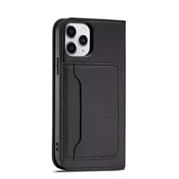 Magnet Card Case etui do iPhone 12 pokrowiec portfel na karty kartę podstawka czarny