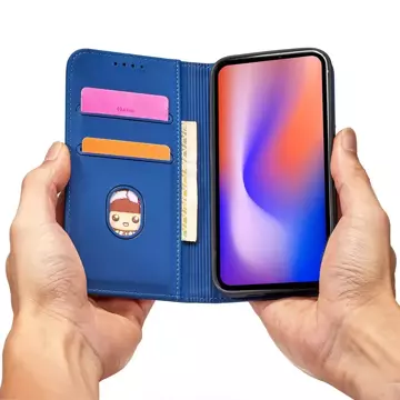 Magnet Card Case etui do iPhone 12 pokrowiec portfel na karty kartę podstawka niebieski