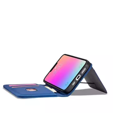 Magnet Card Case etui do iPhone 13 Pro Max pokrowiec portfel na karty kartę podstawka niebieski