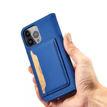 Magnet Card Case etui do iPhone 13 pokrowiec portfel na karty kartę podstawka niebieski