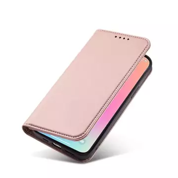 Magnet Card Case etui do iPhone 13 pokrowiec portfel na karty kartę podstawka różowy