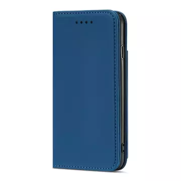 Magnet Card Case etui do iPhone SE 2022 / SE 2020 / iPhone 8 / iPhone 7 pokrowiec portfel na karty kartę podstawka niebieski