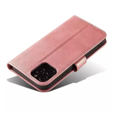 Magnet Case elegancki futerał etui pokrowiec z klapką i funkcją podstawki Samsung Galaxy A33 5G różowy