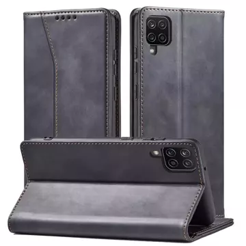 Magnet Fancy Case etui do Samsung Galaxy A12 5G pokrowiec portfel na karty kartę podstawka czarny