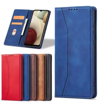 Magnet Fancy Case etui do Samsung Galaxy A12 5G pokrowiec portfel na karty kartę podstawka niebieski
