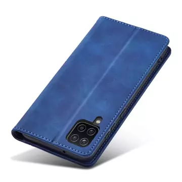 Magnet Fancy Case etui do Samsung Galaxy A12 5G pokrowiec portfel na karty kartę podstawka niebieski