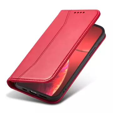 Magnet Fancy Case etui do iPhone 13 Pro pokrowiec portfel na karty kartę podstawka czerwony