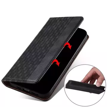 Magnet Strap Case etui do Xiaomi Redmi Note 11 pokrowiec portfel + mini smycz zawieszka czarny