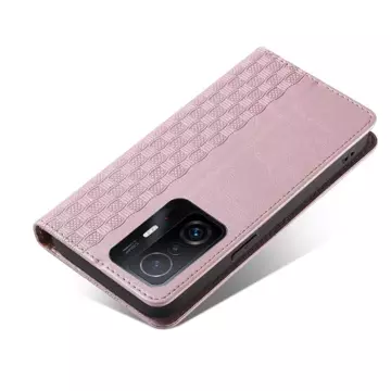 Magnet Strap Case etui do Xiaomi Redmi Note 11 pokrowiec portfel + mini smycz zawieszka różowy