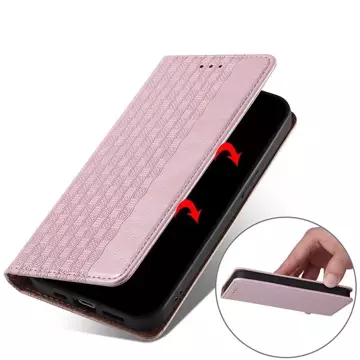 Magnet Strap Case etui do Xiaomi Redmi Note 11 pokrowiec portfel + mini smycz zawieszka różowy