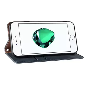 Magnet Strap Case etui do iPhone SE 2022 / SE 2020 / iPhone 8 / iPhone 7 pokrowiec portfel + mini smycz zawieszka niebieski