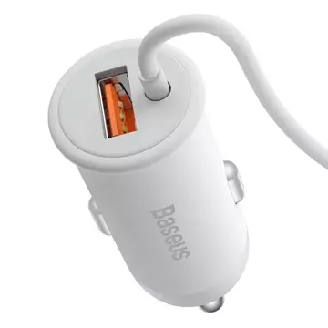 Magnetyczny uchwyt samochodowy Baseus CW01 do kratki z ładowarką USB, 15W + 25W (biały)