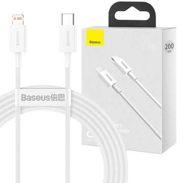 Mocny kabel przewód Baseus Superior USB-C Type C do Lightning PD 20W 2m Biały