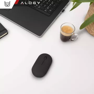 Myszka bezprzewodowa Alogy mysz ergonomiczna mała do laptopa PC bluetooth 2.4GHz cicha czarna