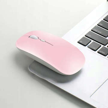 Myszka mysz bezprzewodowa komputerowa Alogy Mouse Bluetooth do laptopa tabletu Różowa