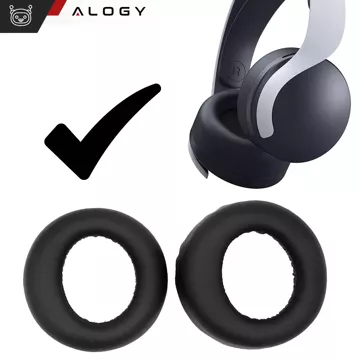 Nauszniki 2x wymienne pady gąbki do słuchawek do Sony PS5 Wireless PULSE 3D Czarne + urządzenie do demontażu