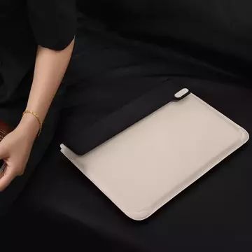 Nillkin 2w1 pokrowiec na MacBooka 14'' etui torba na laptopa podstawka czarno-biały