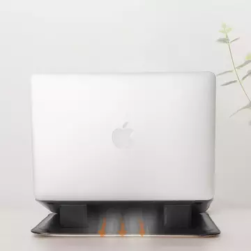 Nillkin 2w1 pokrowiec na MacBooka 14'' etui torba na laptopa podstawka czarno-biały