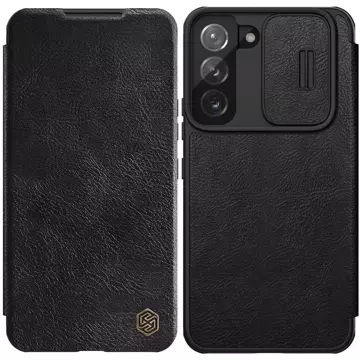 Nillkin Qin Leather Pro Case etui do Samsung Galaxy S22 osłona na aparat kabura pokrowiec obudowa z klapką czarny