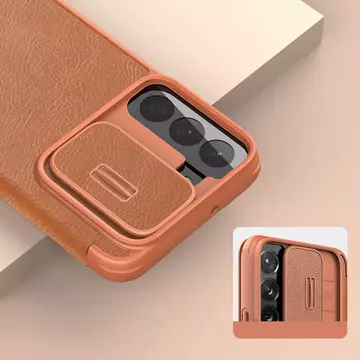 Nillkin Qin Leather Pro Case etui do Samsung Galaxy S22 osłona na aparat kabura pokrowiec obudowa z klapką czarny