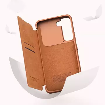 Nillkin Qin Leather Pro Case etui do Samsung Galaxy S22 osłona na aparat kabura pokrowiec obudowa z klapką czarny