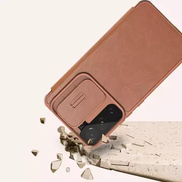 Nillkin Qin Leather Pro Case etui do Samsung Galaxy S22 osłona na aparat kabura pokrowiec obudowa z klapką czarny