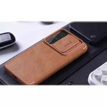 Nillkin Qin Leather Pro Case etui do Samsung Galaxy S22 osłona na aparat kabura pokrowiec obudowa z klapką czarny