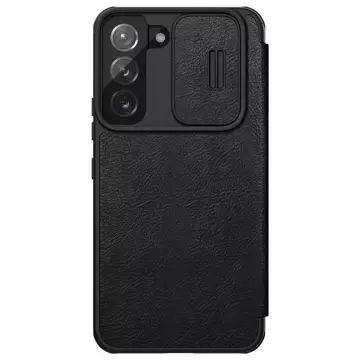 Nillkin Qin Leather Pro Case etui do Samsung Galaxy S22 osłona na aparat kabura pokrowiec obudowa z klapką czarny