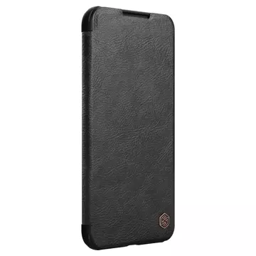 Nillkin Qin Leather Pro Case etui do Samsung Galaxy S22 osłona na aparat kabura pokrowiec obudowa z klapką czarny