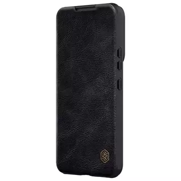 Nillkin Qin Leather Pro Case etui do Samsung Galaxy S22 osłona na aparat kabura pokrowiec obudowa z klapką czarny