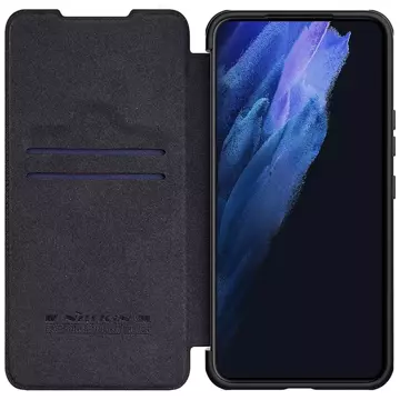 Nillkin Qin Leather Pro Case etui do Samsung Galaxy S22 osłona na aparat kabura pokrowiec obudowa z klapką czarny