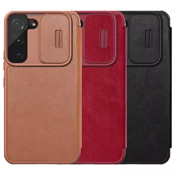 Nillkin Qin Leather Pro Case etui do Samsung Galaxy S22 osłona na aparat kabura pokrowiec obudowa z klapką czarny