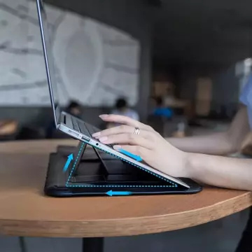 Nillkin Versatile etui torba pokrowiec na laptopa do 14'' z funkcją podstawki i podkładki pod myszkę szary