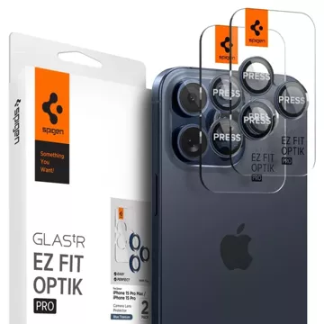 OSŁONA APARATU SPIGEN OPTIK.TR ”EZ FIT” CAMERA PROTECTOR 2-PACK IPHONE 14 PRO / PRO MAX / 15 PRO / PRO MAX BLUE TITANIUM