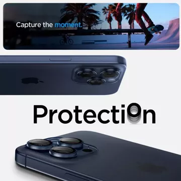 OSŁONA APARATU SPIGEN OPTIK.TR ”EZ FIT” CAMERA PROTECTOR 2-PACK IPHONE 14 PRO / PRO MAX / 15 PRO / PRO MAX BLUE TITANIUM