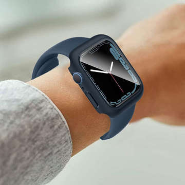 Obudowa Alogy 2w1 nakładka + szkło do Apple Watch 7 41mm Granatowa