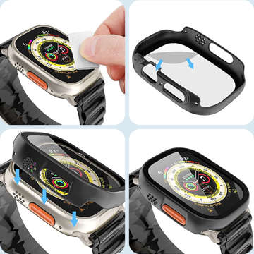 Obudowa ochronna z szkłem Alogy Protector Case 2w1 nakładka etui do Apple Watch Ultra 49mm Czarna