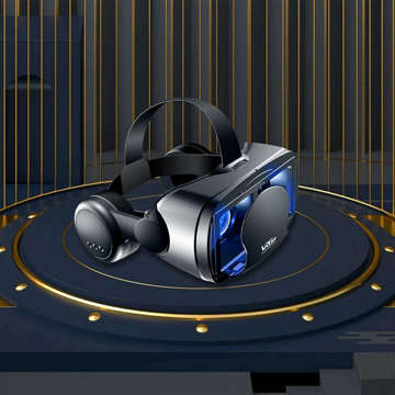 Okulary gogle VR VRG PRO 3D wirtualna rzeczywistość na telefon 5-7 cali ze słuchawkami Czarne