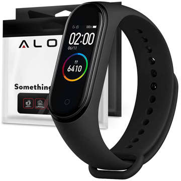 Opaska Alogy Soft Band pasek silikonowy do Xiaomi Mi Band 5 / 6 / 6 NFC / 7 Czarny